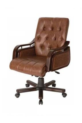 Roman Çalışma Sandalyesi Ofis Sandalyesi Yönetici Koltuğu Kahverengi RM026