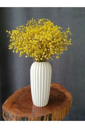 Kuru Çiçek 1.kalite Şoklanmış Dökülmeyen Natural Sarı Cipso Demeti el yapımı13