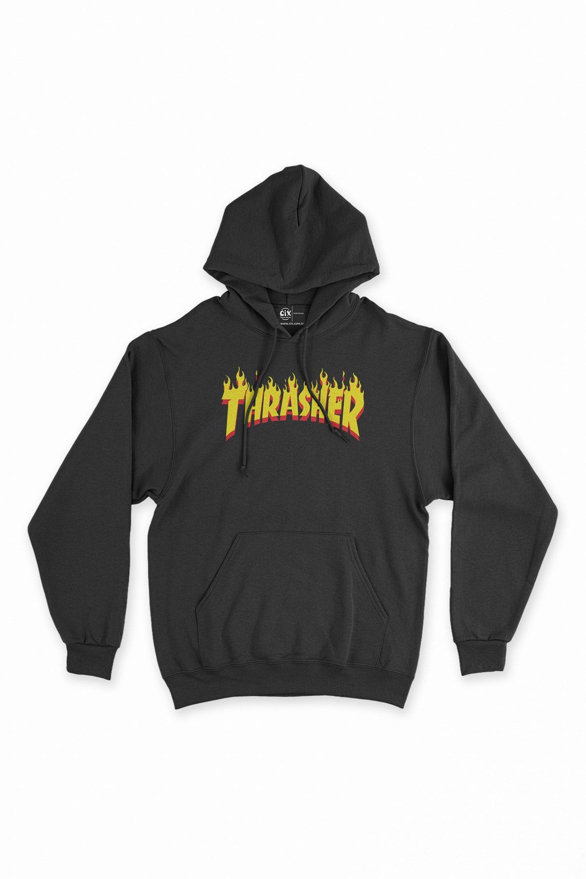 Resiliente Thrasher Black Hooded Sweatshirt Hoodie Trendyol
