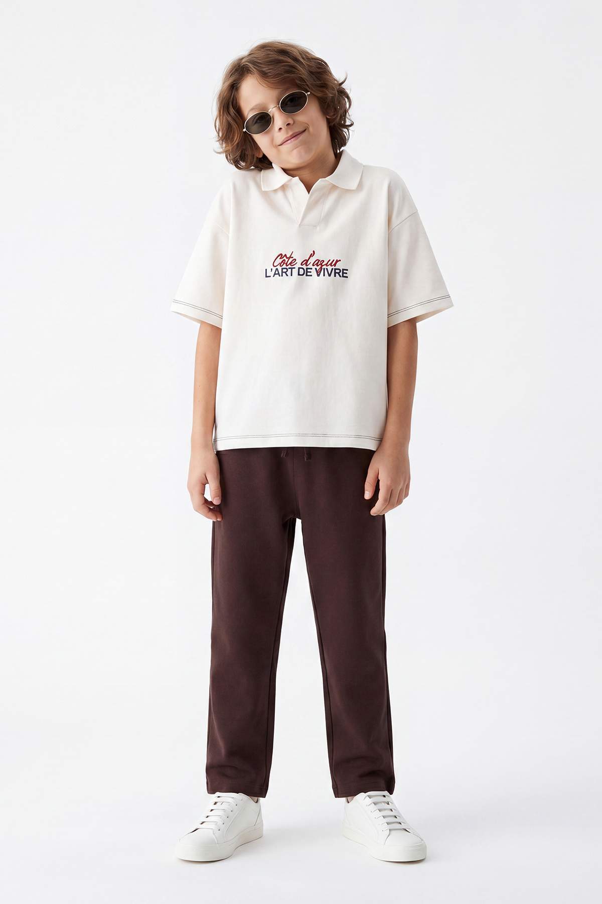 TRENDYOLKIDS Brown Plain Weave Trousers Tkdss26Pl00006