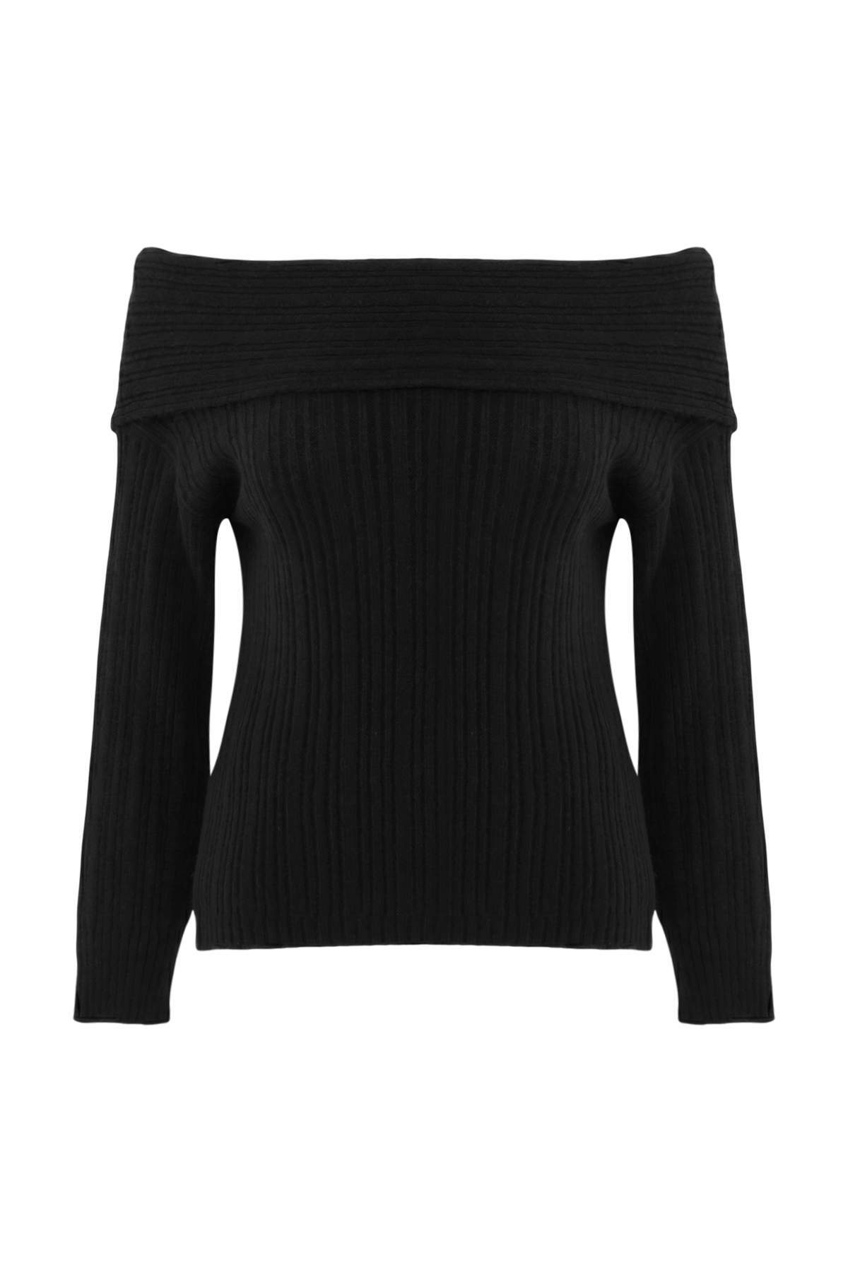 Trendyolmilla Vizon Yumuşak Dokulu Carmen Yaka Triko Kazak TWOAW25KZ00076