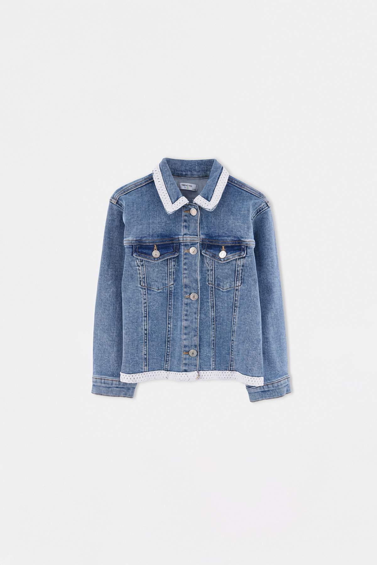 Trendyolmilla Kids Orta Mavi-5001 Denim Ceket TKDAW27CE00002