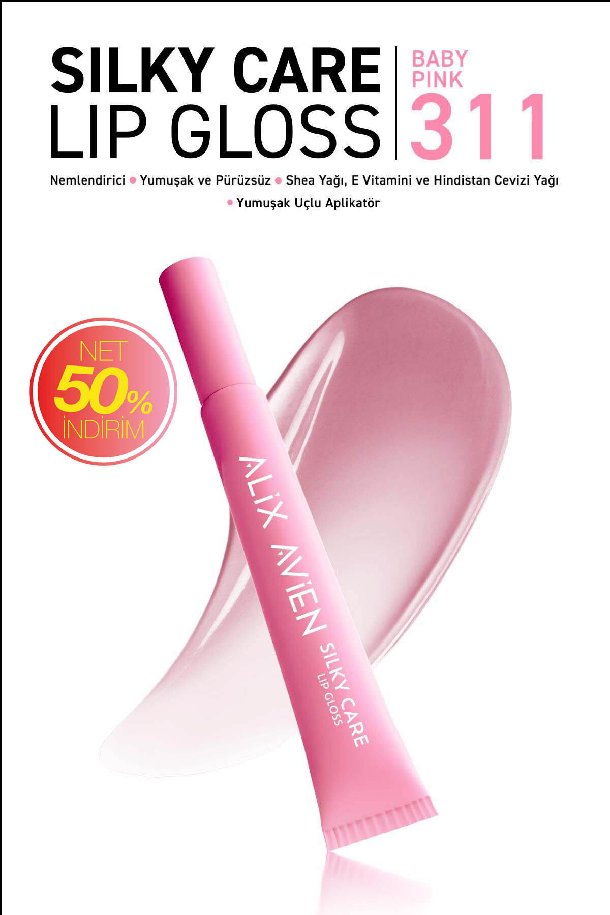 Alix Avien Dolgun Gürünüm ve Nemlendirici Etkili Dudak Parlatıcısı - Silky Care Lipgloss 311 Baby Pink - Fiyatı, Yorumları