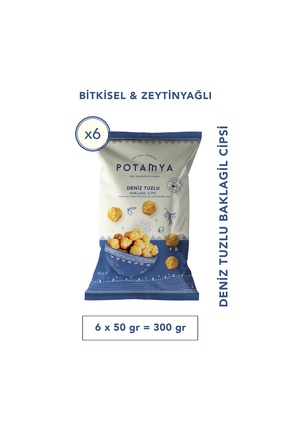 POTAMYA Zeytinyağlı Deniz Tuzlu Baklagil Cipsi x6