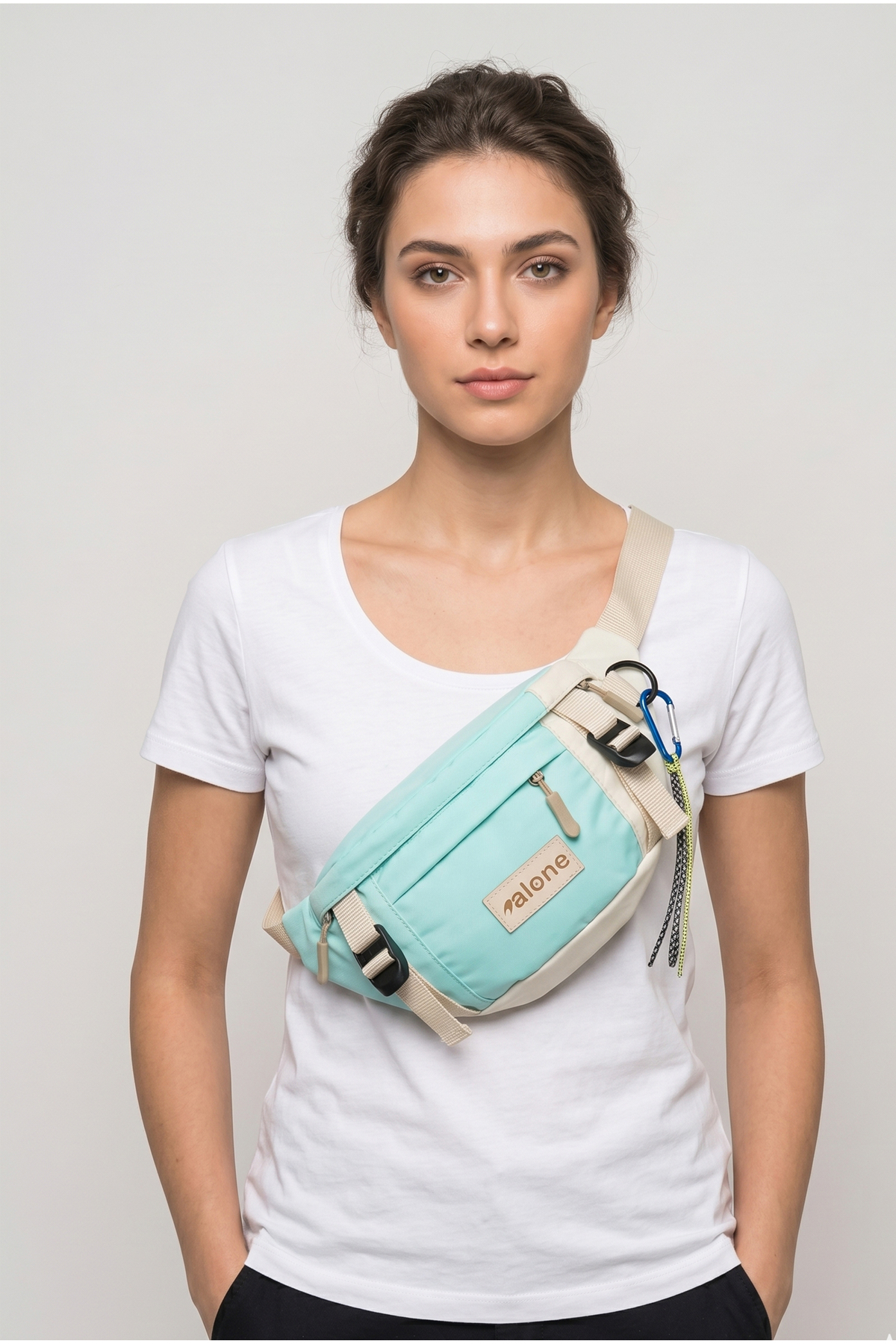 Alone Unisex Mint Fonksiyonel Bel Çantası - Ayarlanabilir Omuz Çantası-6060 görsel 2