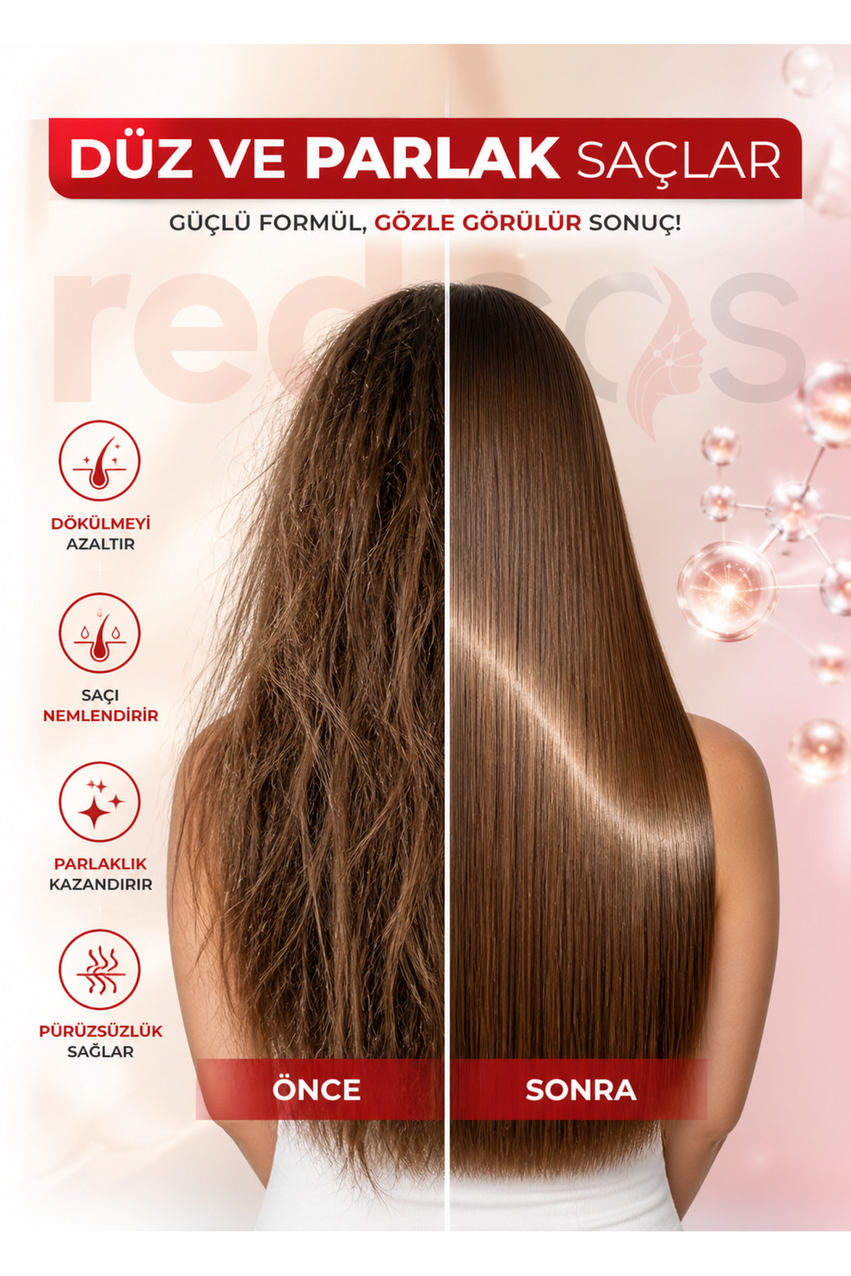 نرم‌کننده موی کراتین و کلاژن ضد ریزش و شکستگی مو - فرمول بدون سولفات برای موهای آسیب‌دیده — SACKREMIULTRA — تصویر 5 از 7