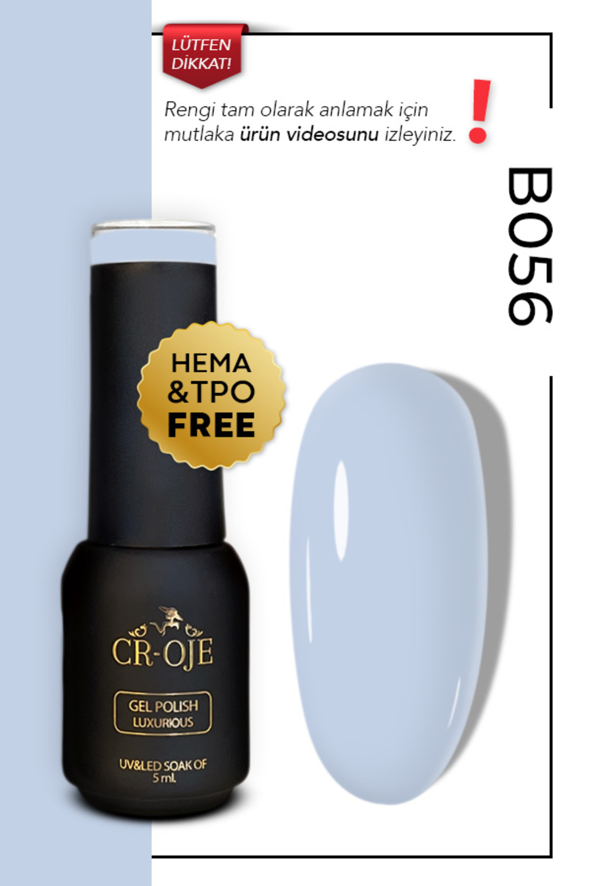 Kalıcı Oje Gökyüzü Mavi- B056 (5 ML) — آبی 5mlmavikalicioje