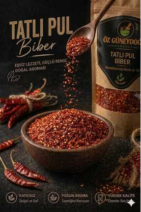 ÖZ GÜNEYDOĞU BAHARAT Tatlı Pul Biber Kırmızı 100 Gr | %100 Doğal, Taze ve Kat...