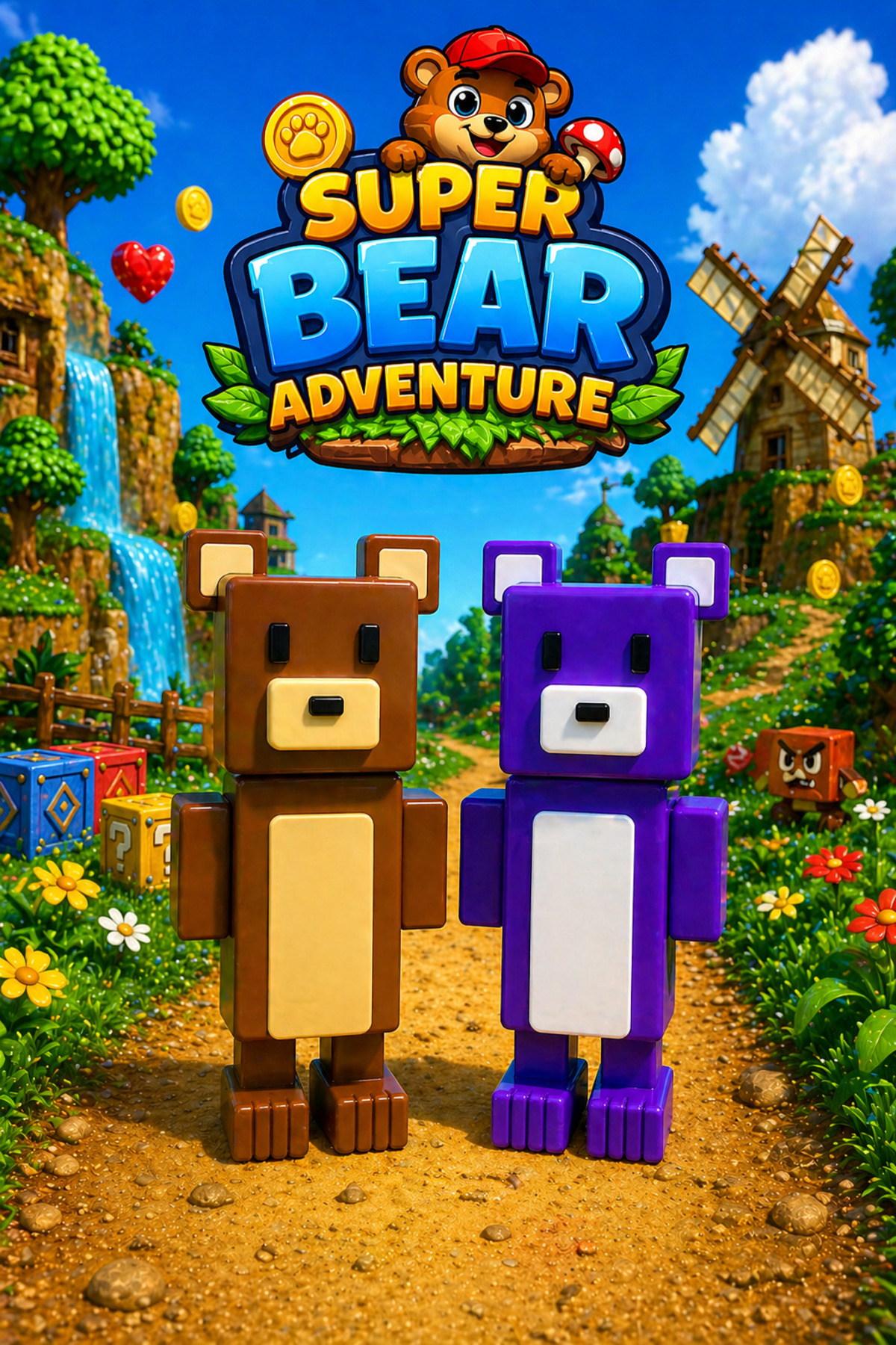 Suelo Butik Super Bear Adventure 2'li Set Tüm Eklemleri Hareketli
