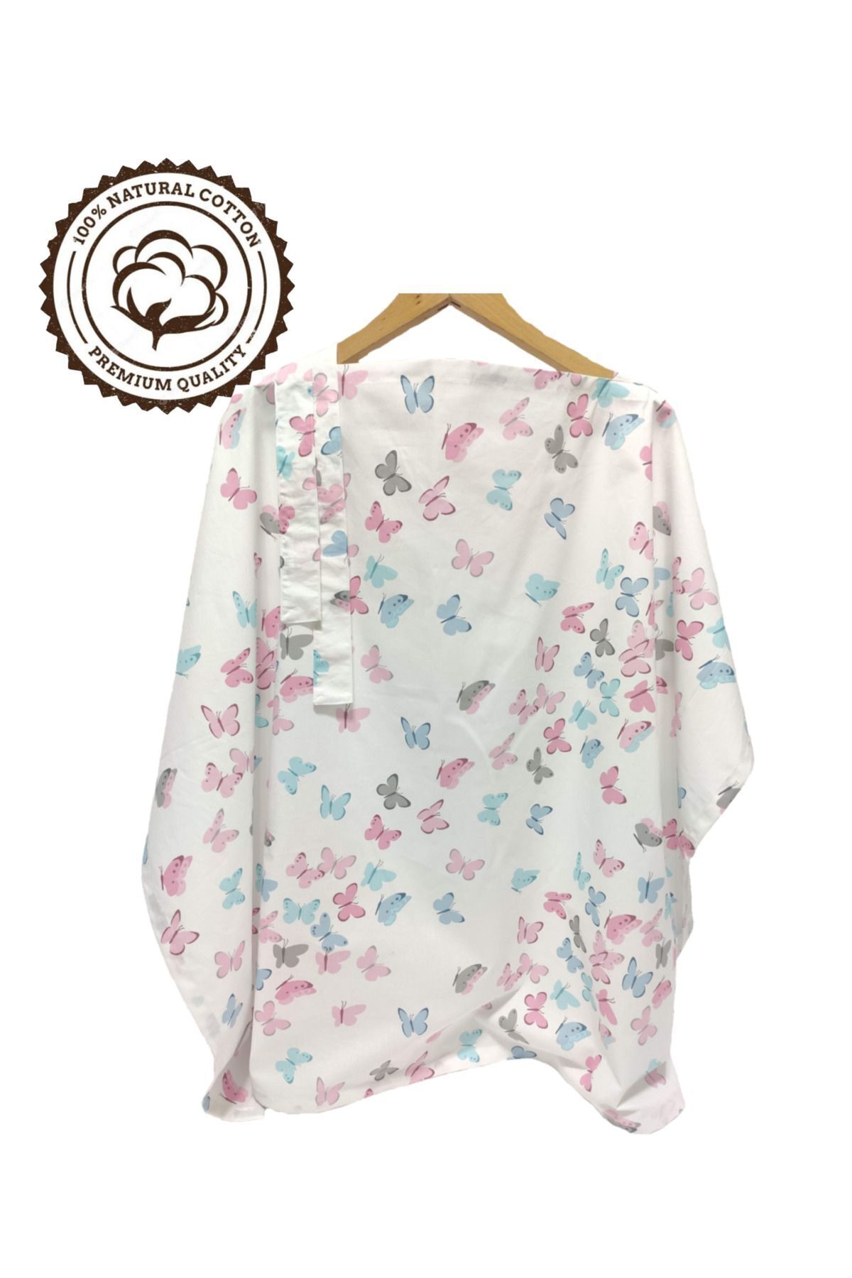 Breastfeeding Apron 100x80 Cm Adjustable Size Colorful Butterflies Model with Underwire