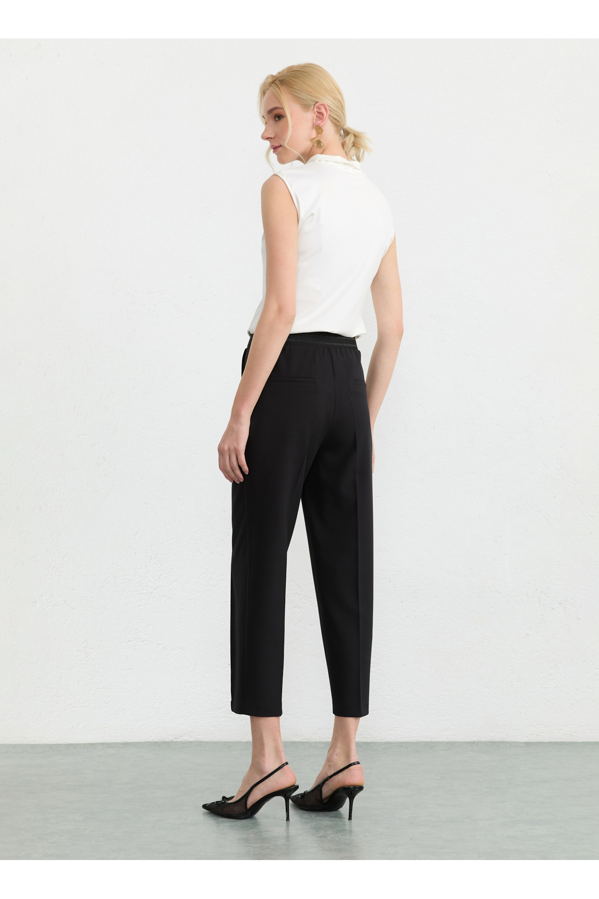 Selen Siyah Kadın Pantolon 26YSL5579 görsel 4