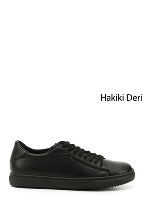 GÖNDERİ(R) Kadın Siyah Bağcıklı Termo Taban Hakiki Deri Sneaker