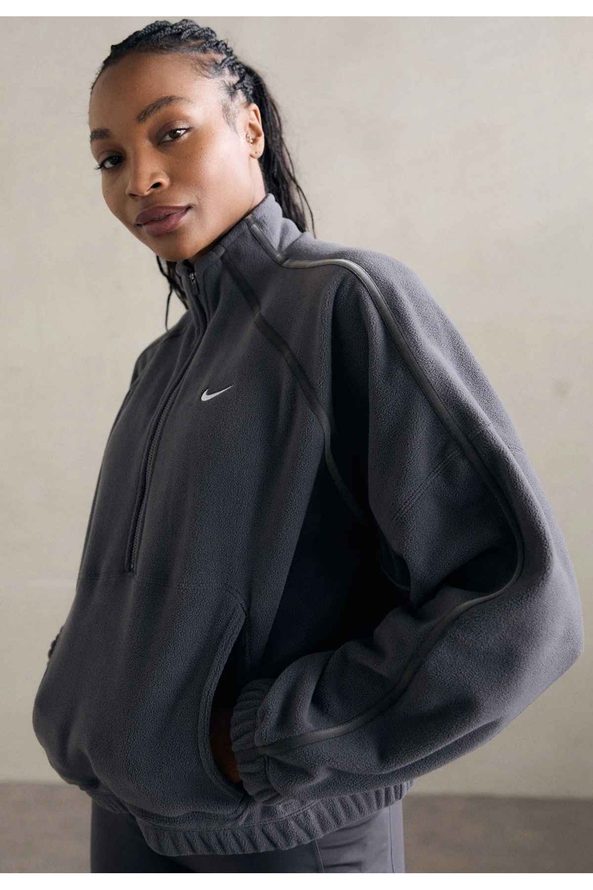 Nike Sportswear Therma-Fit Half-Zip Polar OVERSIZE Kadın Sweatshirt-SPORTXSTORE