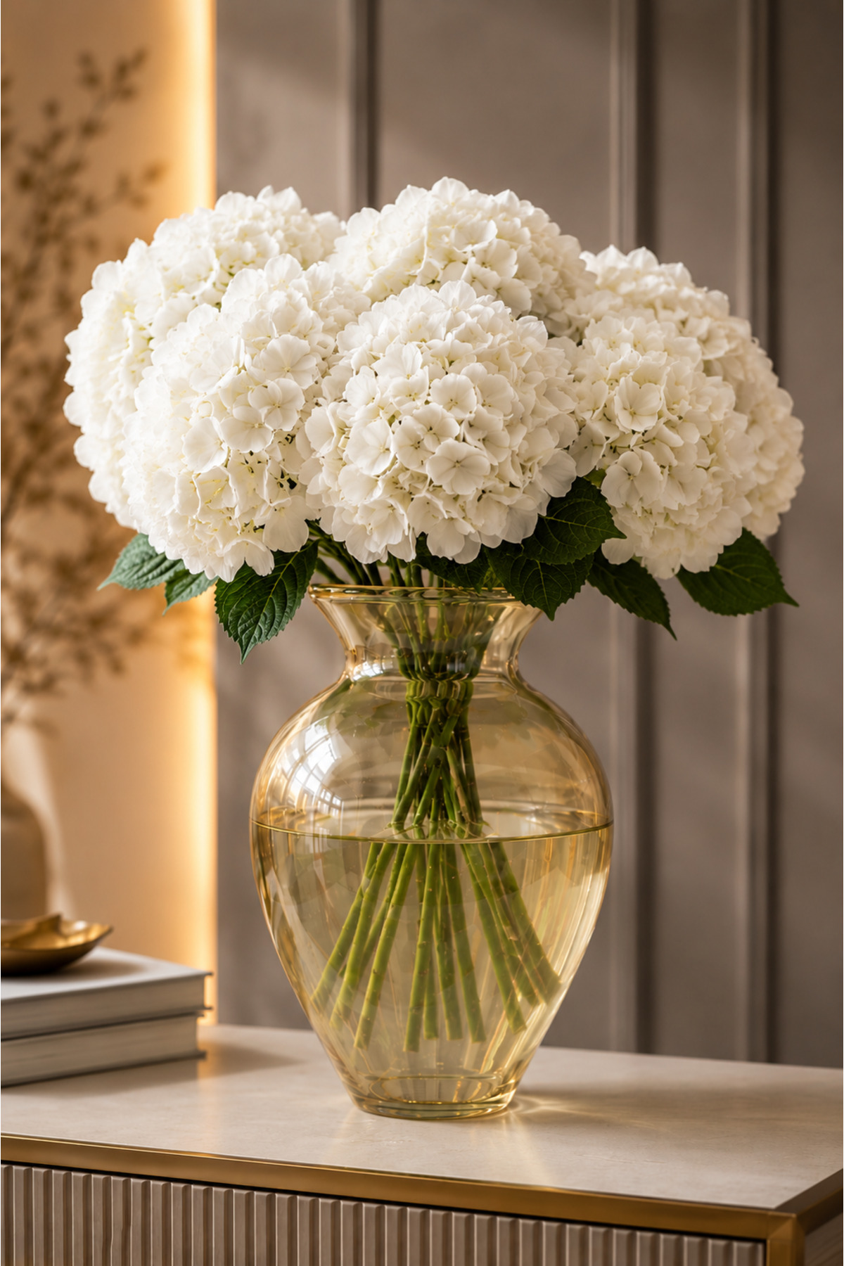 LAUREL Glass Vase 25 Cm • •BAL 6Y24007 • • Decorative Vase Modern Flower Vase Living Room Office Table Trendy Vase Vase Models Pampas Vase Luxury Glass Vase Living Room Vase Scandinavian Glass Vase