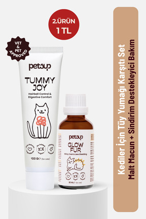 petsup Kediler İçin Tüy Yumağı Karşıtı Set | Malt Macun + Sindirim Destekleyi...