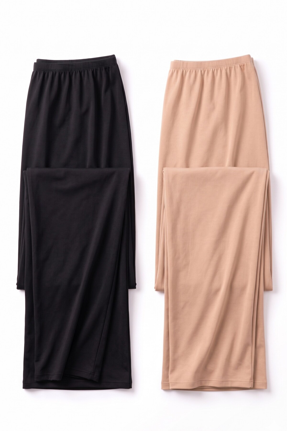 Öts Kadın Polyester Jüpon Uzun Astar İnce Bel Lastikli Özel Tasarım (4675) görsel 4