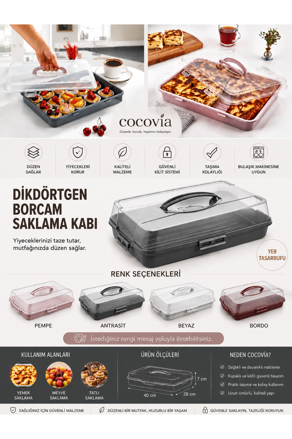 Rectangular Borcam Box|Cake Dumpling Carrying Locked Lid Dumpling Borcam Storage and Borcam Carrying Container Borcam Container Borcam Protection
