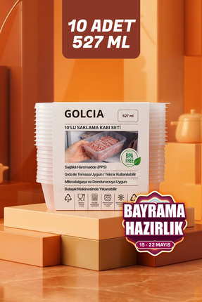 GOLCIA Family 527 ml Mikrodalgaya ve Derin Dondurucuya Uygun Yıkanabilir 10'l...