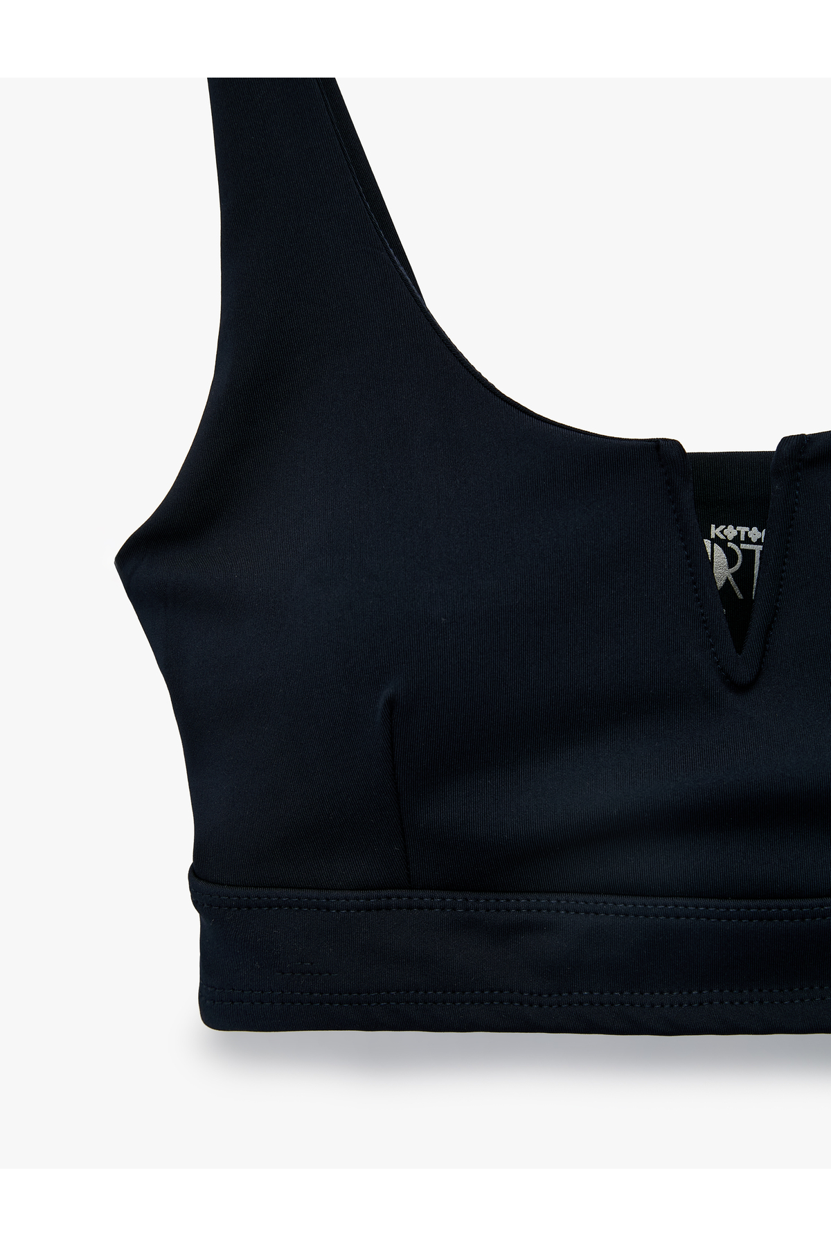 Koton Slim Fit V Yaka Kolsuz Kaplı Sporcu Sütyeni görsel 5
