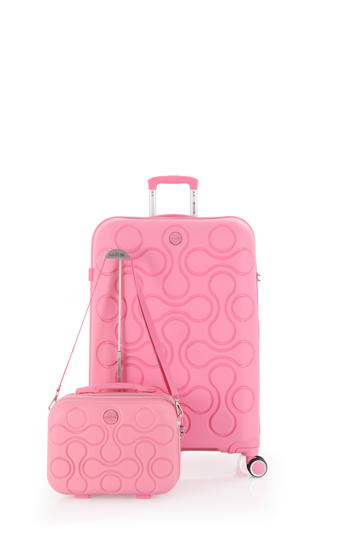 MCS Polypropylene 2-Piece Suitcase Set Large & Makeup V376