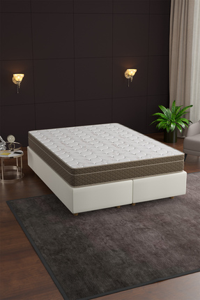 Mobpazar Flora (23cm) Full Ortopedik Lux Bamboo Yaylı Yatak, Çift Taraflı Kul...