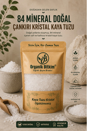 OB Organik Bitkim 84 Mineral Doğal Çankırı Kristal Kaya Tuzu 500 gr