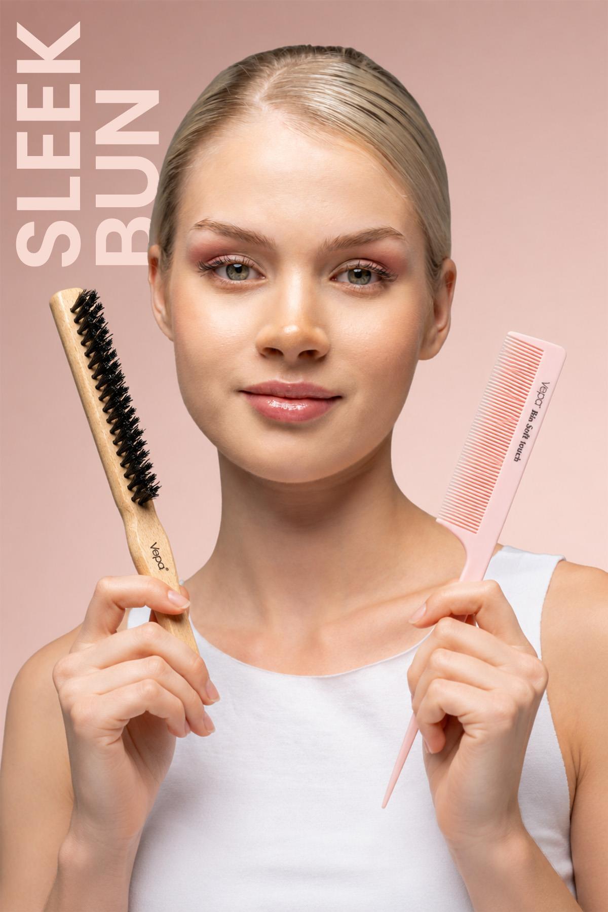 Sleek Bun Set, Profesyonel Topuz FırçasıI, Krepe Tarak — رنگارنگ S139955210001 — تصویر 2 از 6