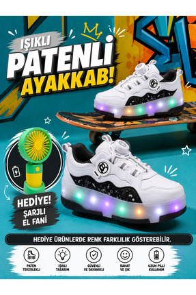 Minipa Işıklı Patenli 4 Tekerlekli Spor & Paten Dönüşümlü (On-Off Işık Sistem...