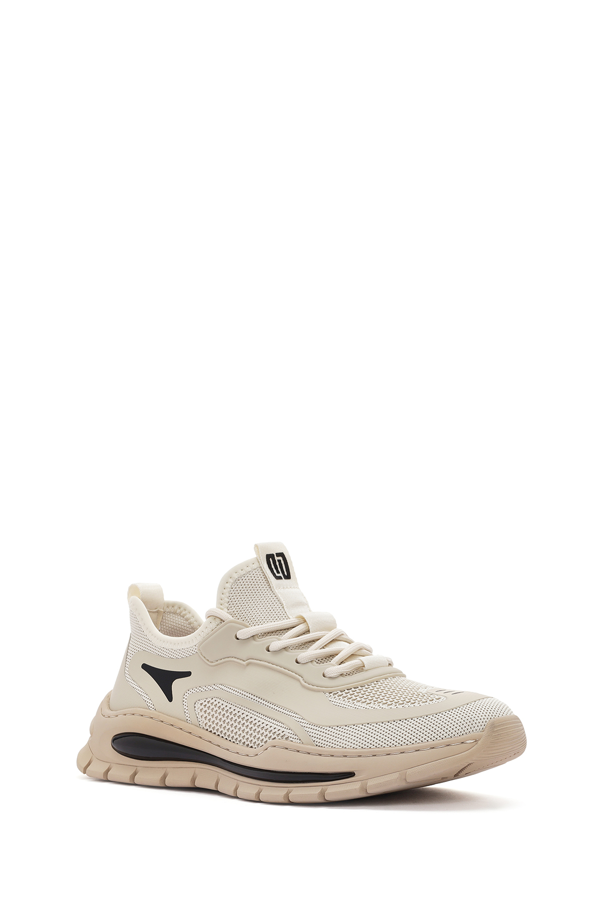 Derimod Zero Erkek Bej Bağcıklı Kalın Tabanlı Kumaş Sneaker