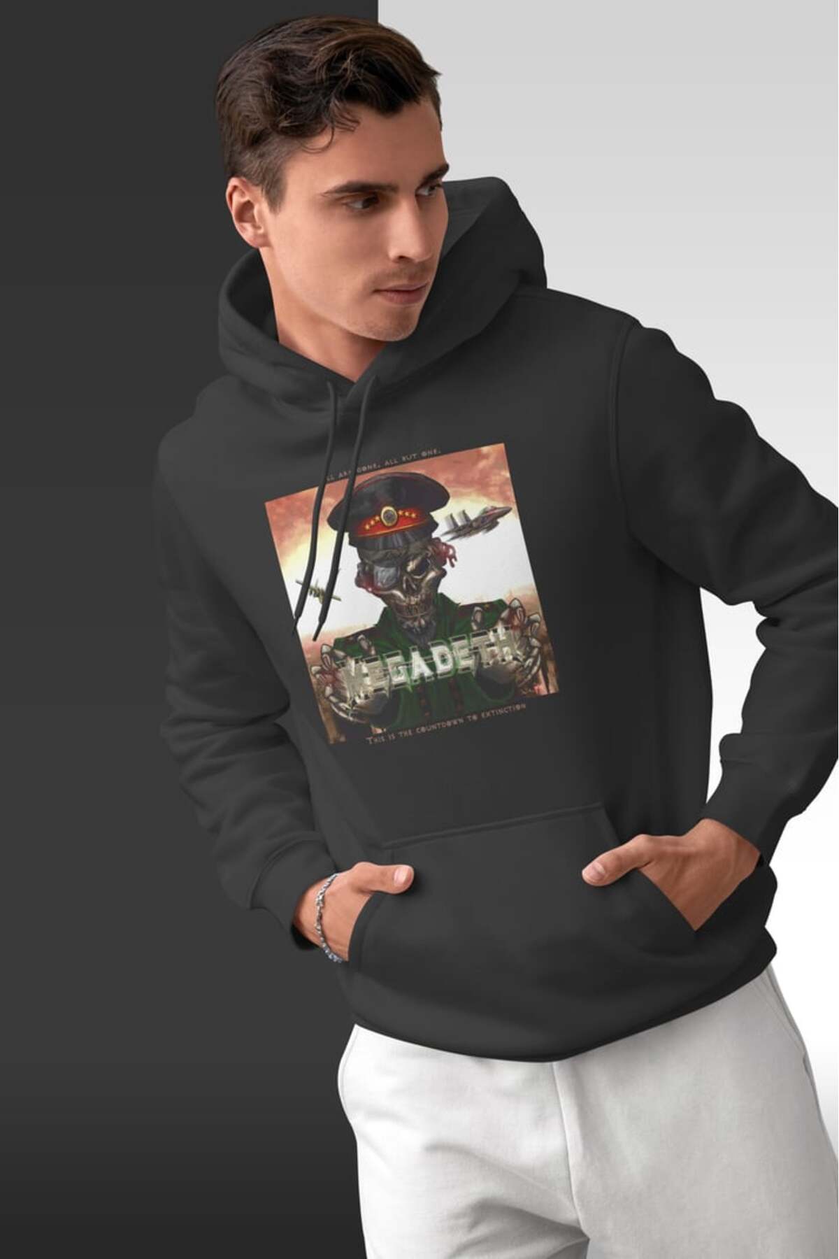 buzagi tasarım ürünleri Megadeth Oversize Hooded Unisex Sweatshirt