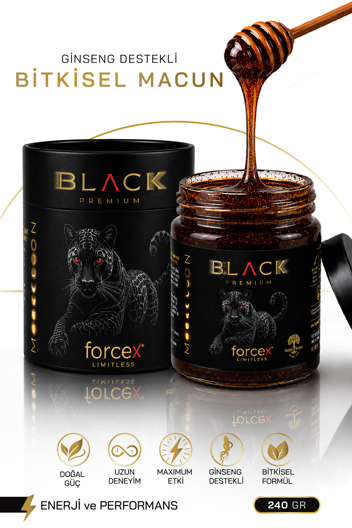 ALPHA EVERSTRONG Blvck Limitsiz Çikolatalı Bitkisel Karışım Macun Kavanoz (240 Gr) — CKLT-B2