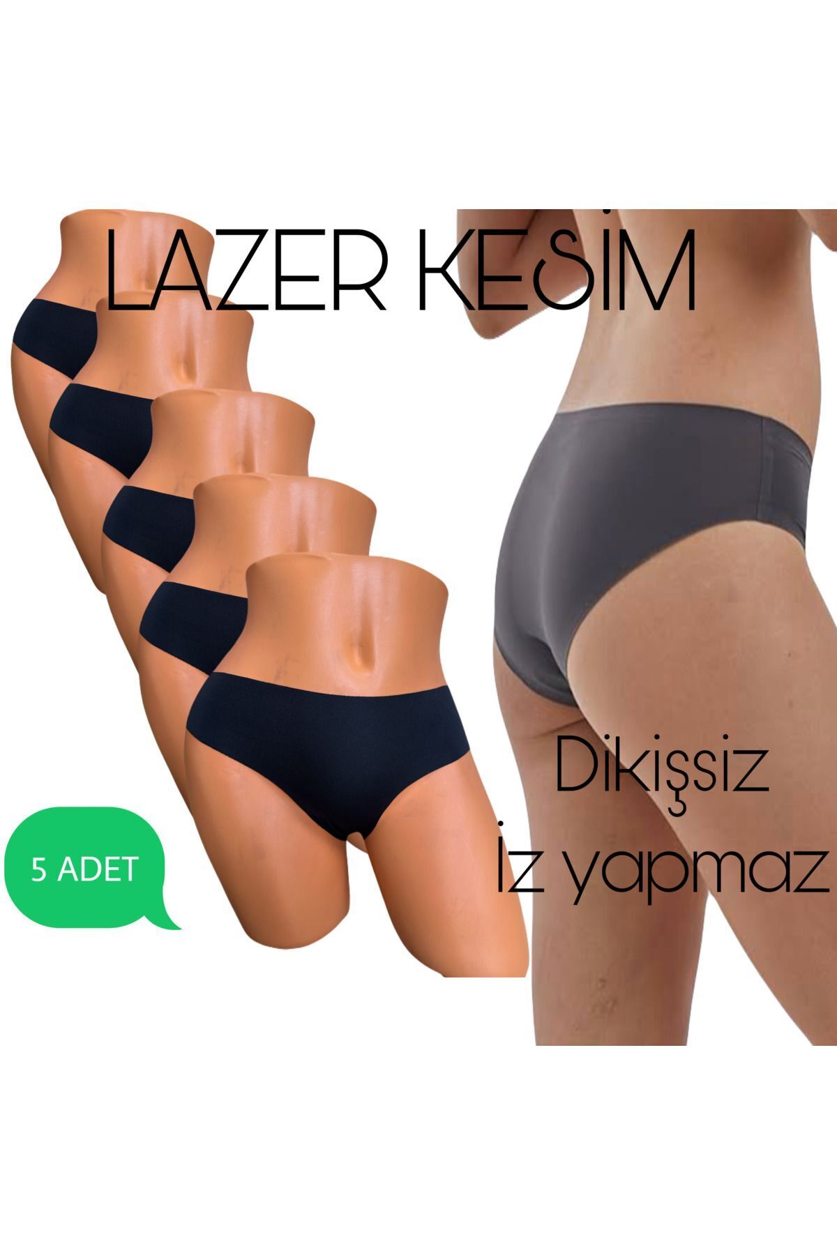Afrodizyac 5'li Dikişsiz İz yapmaz Tayt Ve Pantolon Kilotu görsel 2