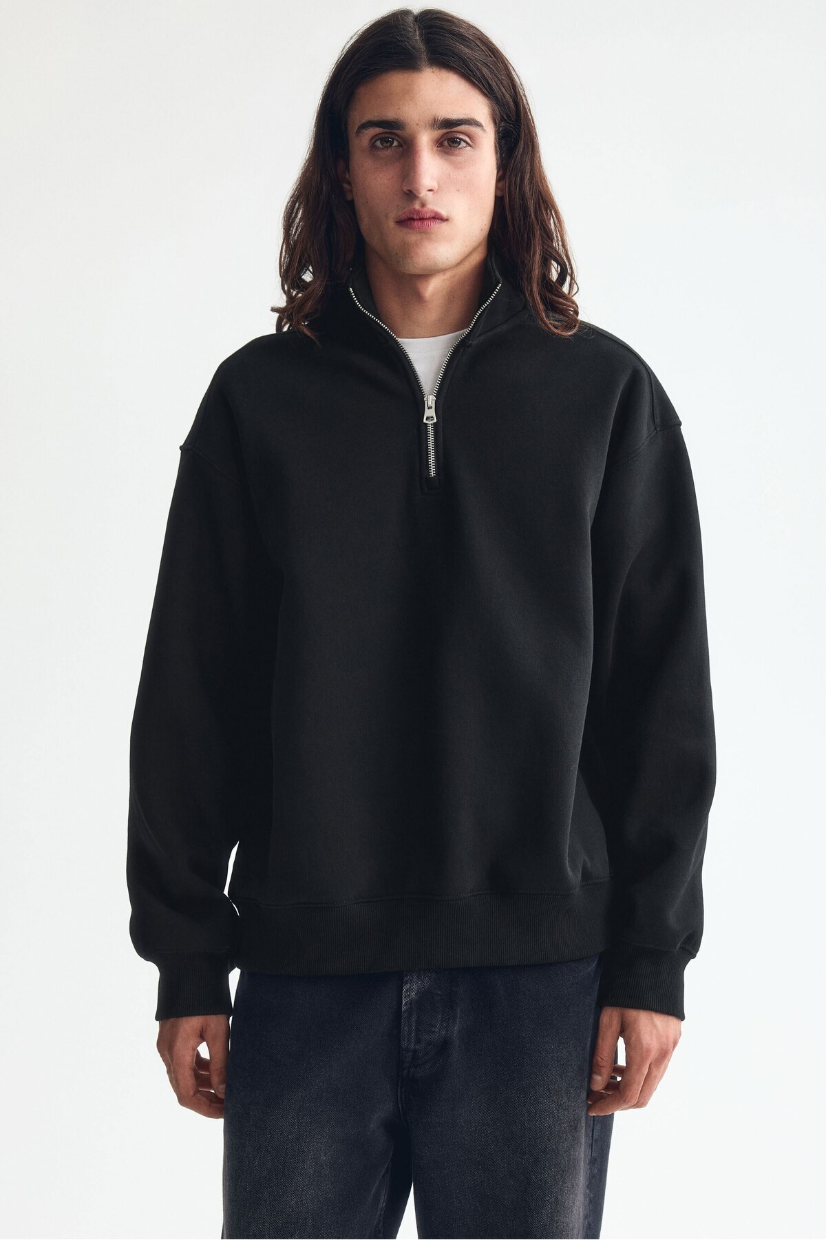 سویشرت نیم زیپ گشاد اچ اند ام سویشرت H&M