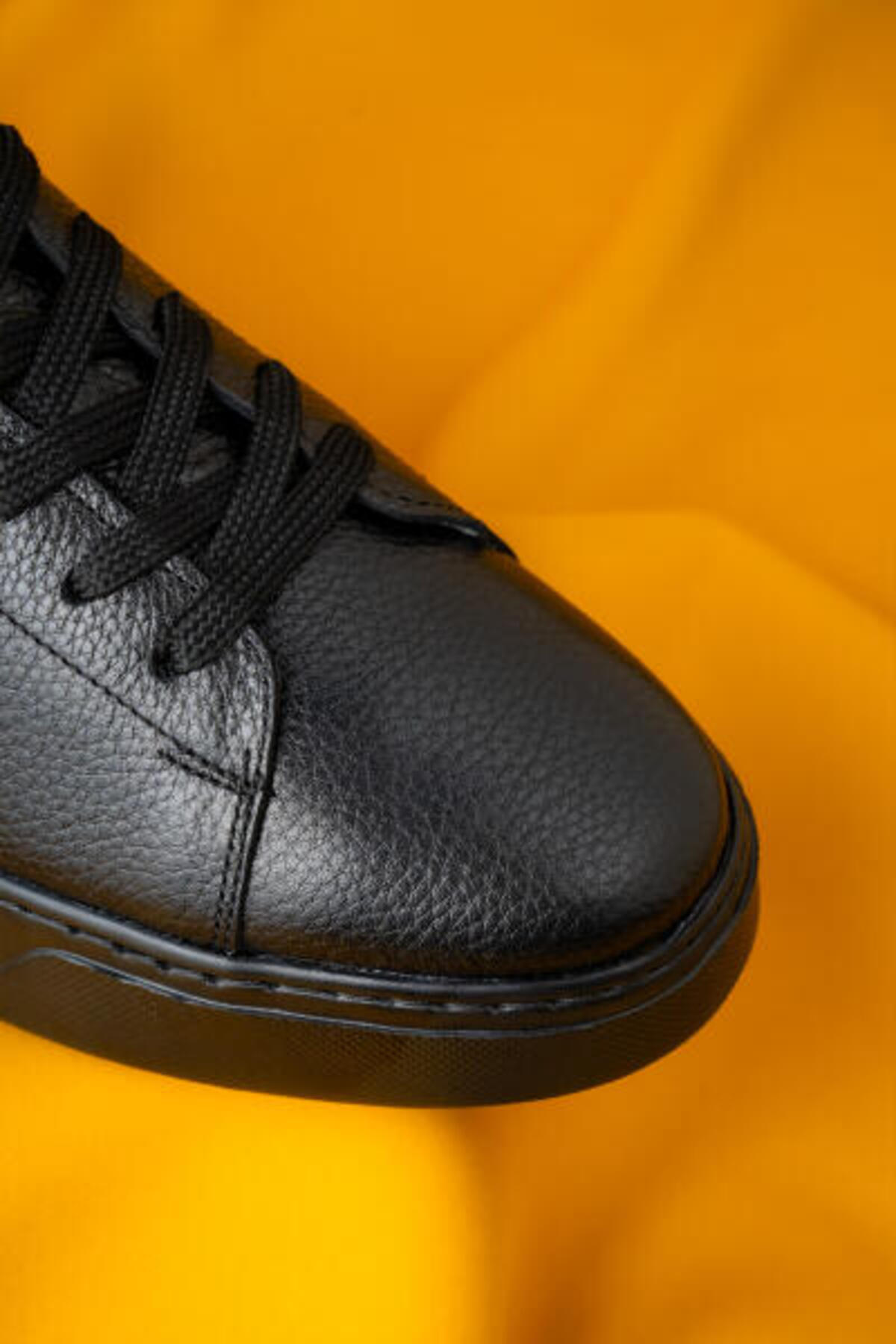 Hatemoğlu Erkek Siyah %100 Deri Esnek Taban Bağcıklı Casual Ayakkabı Sneaker görsel 6