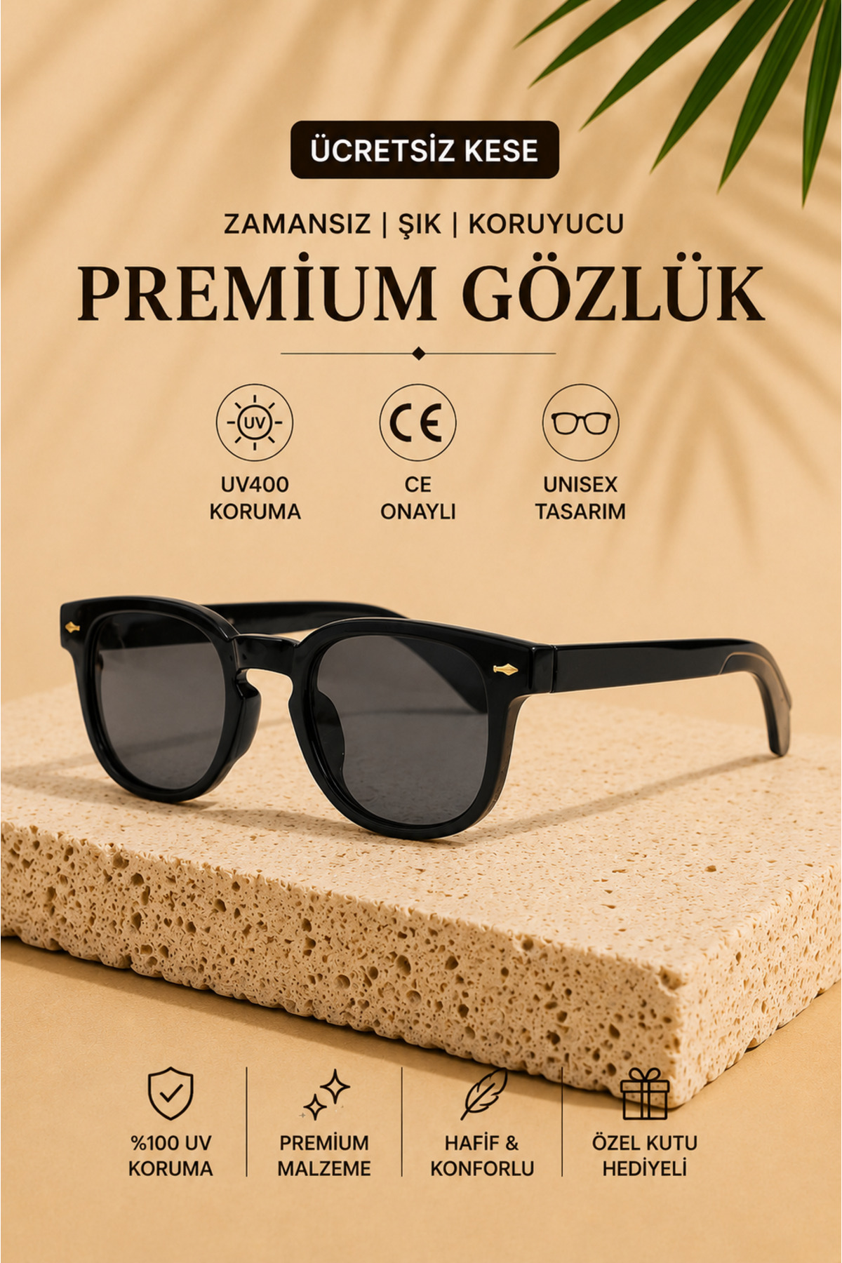 WATCHOFROYAL Royal Eyewear RE982 Siyah Güneş Gözlüğü
