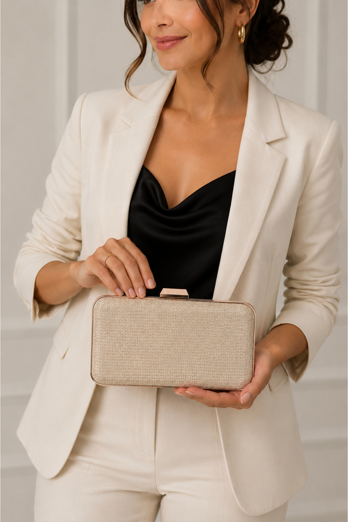 weem bag Elysara EB0237 | Çizgili Çupra Muhteşem Oval Kasa Abiye Çanta