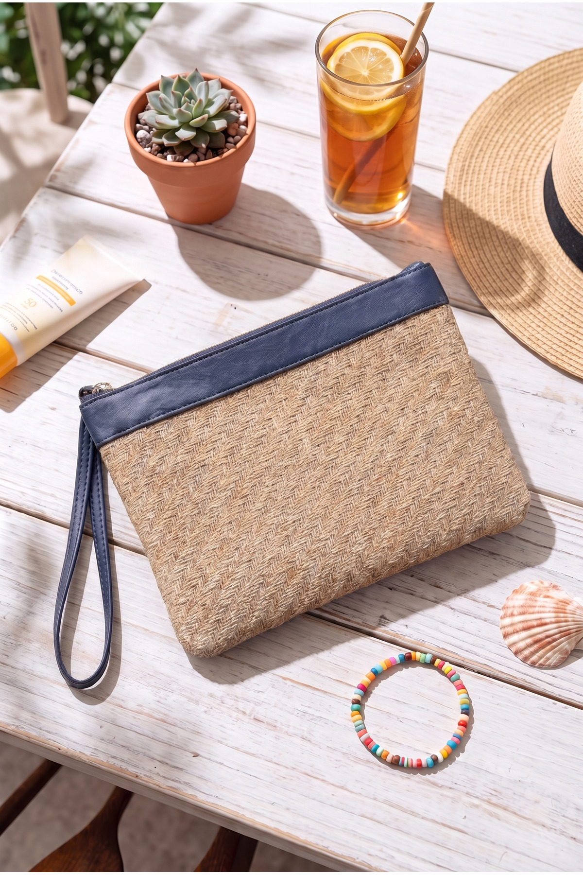 Jolie Hasır Kadın Portföy & Clutch El Çantası