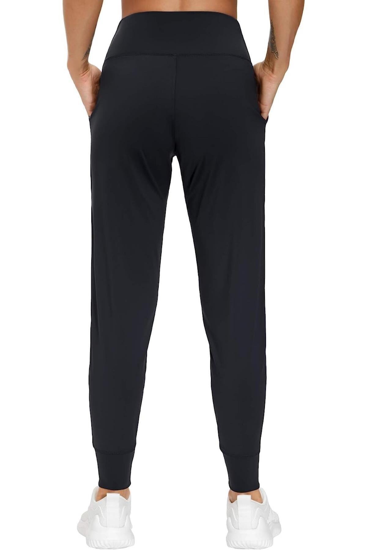 GHASSY CO .Kadın Yüksek Bel Yoga Koşu Egzersiz Joggers Hafif Eşofman Altı görsel 6