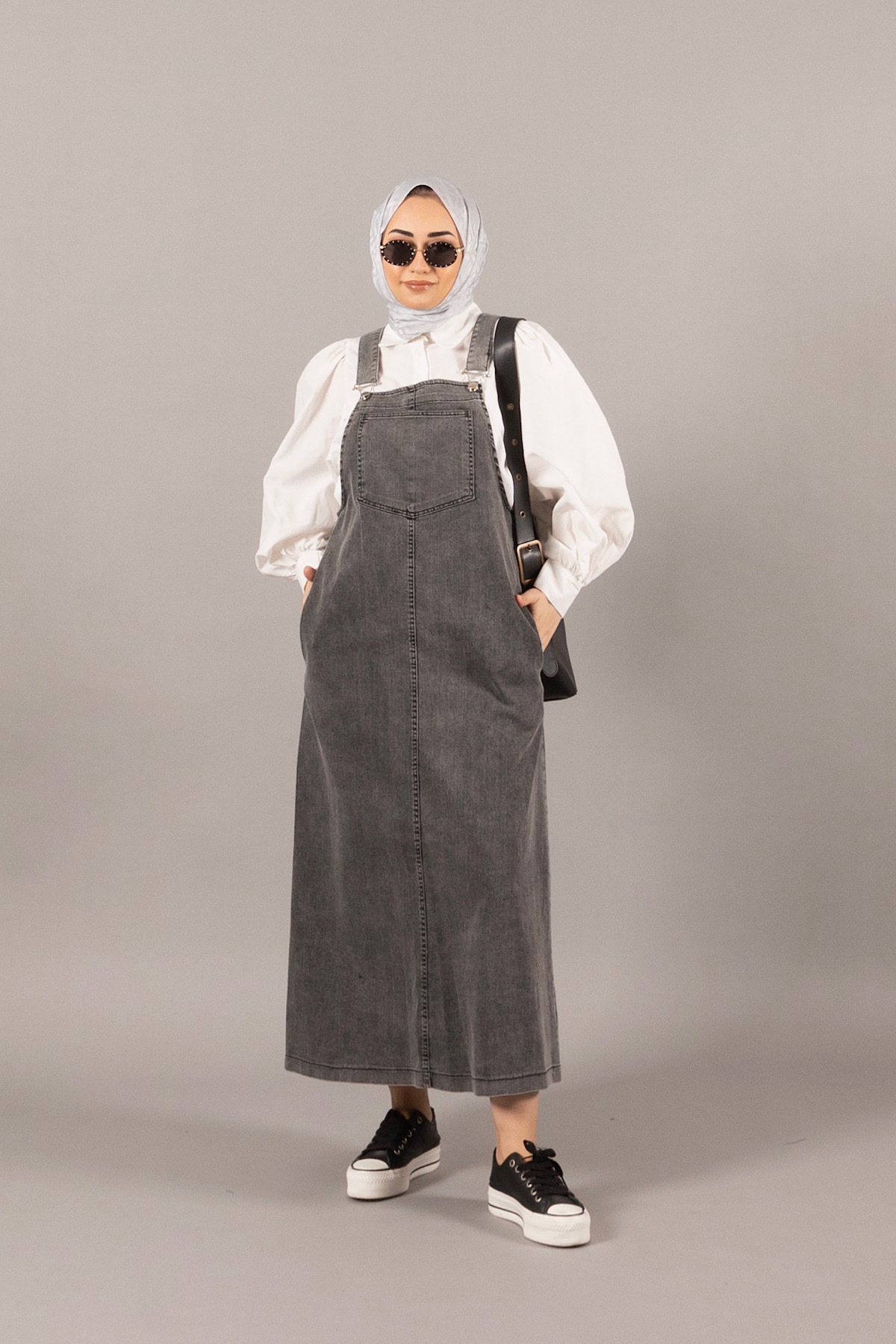 Laryngeal Denim Salopette Anthracite