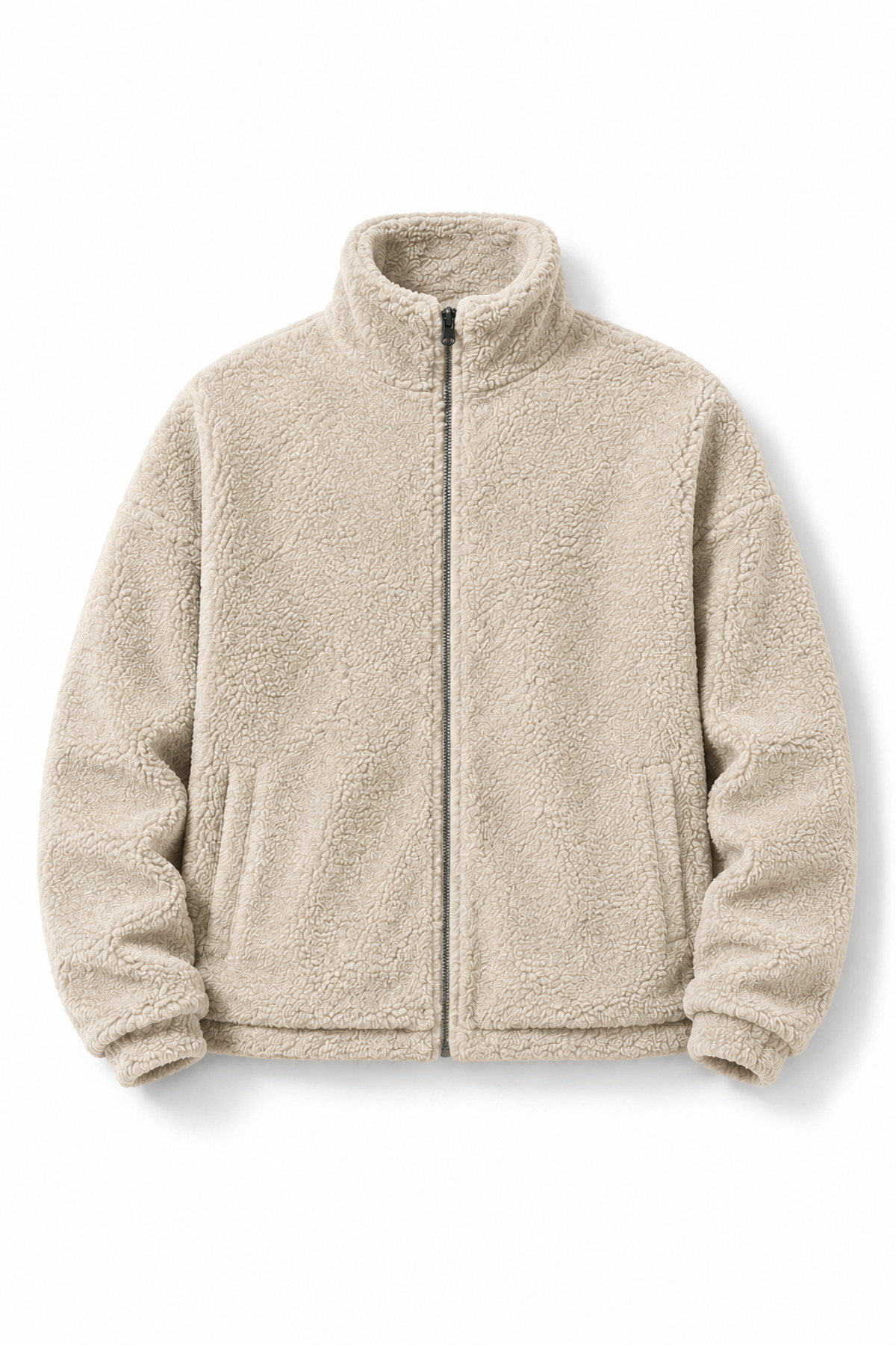 Ghassy Co. Erkek Alaska Regular Peluş Sherpa Kışlık  Tam Fermuarlı Polar Sweatshirt — خاکستری 869866247
