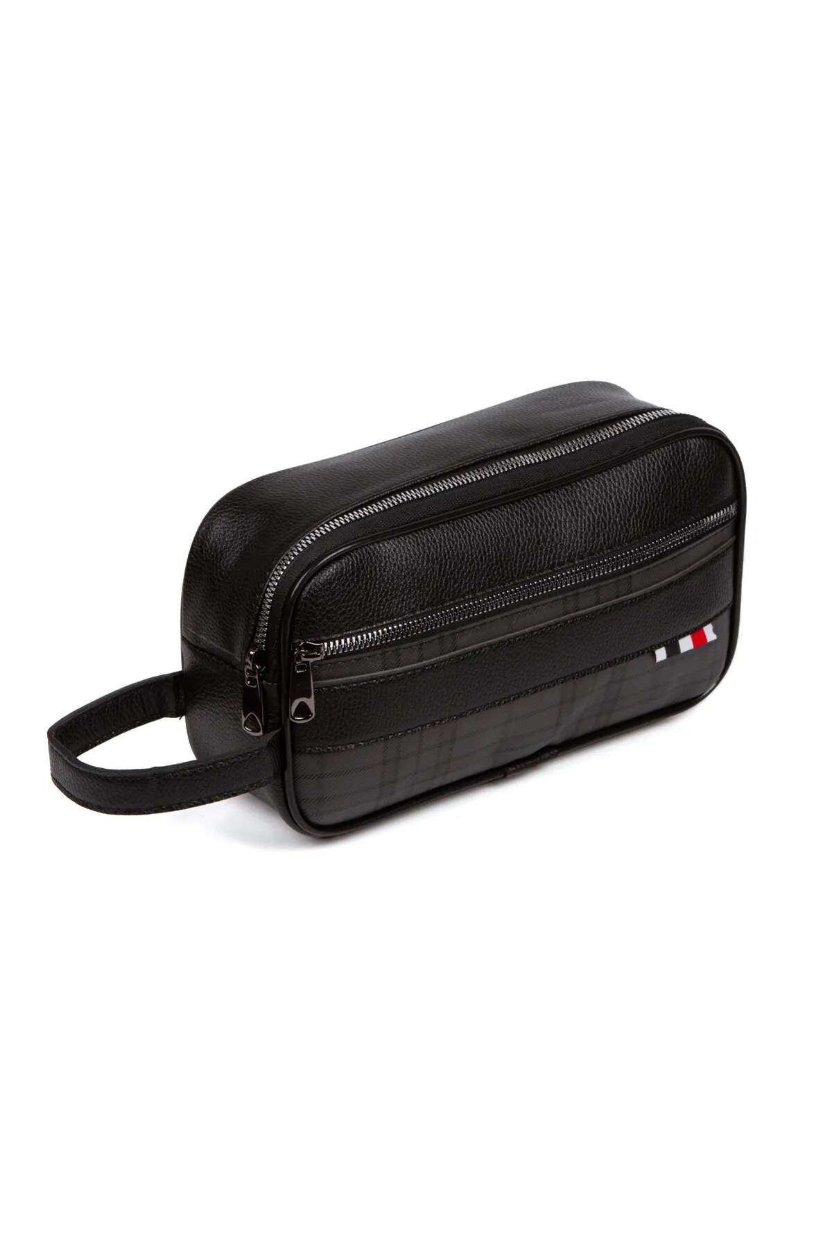 Newish Polo Erkek Deri Portföy Clutch Traş Kozmetik Bakım Ve Günlük El Çantası - Siyah görsel 5
