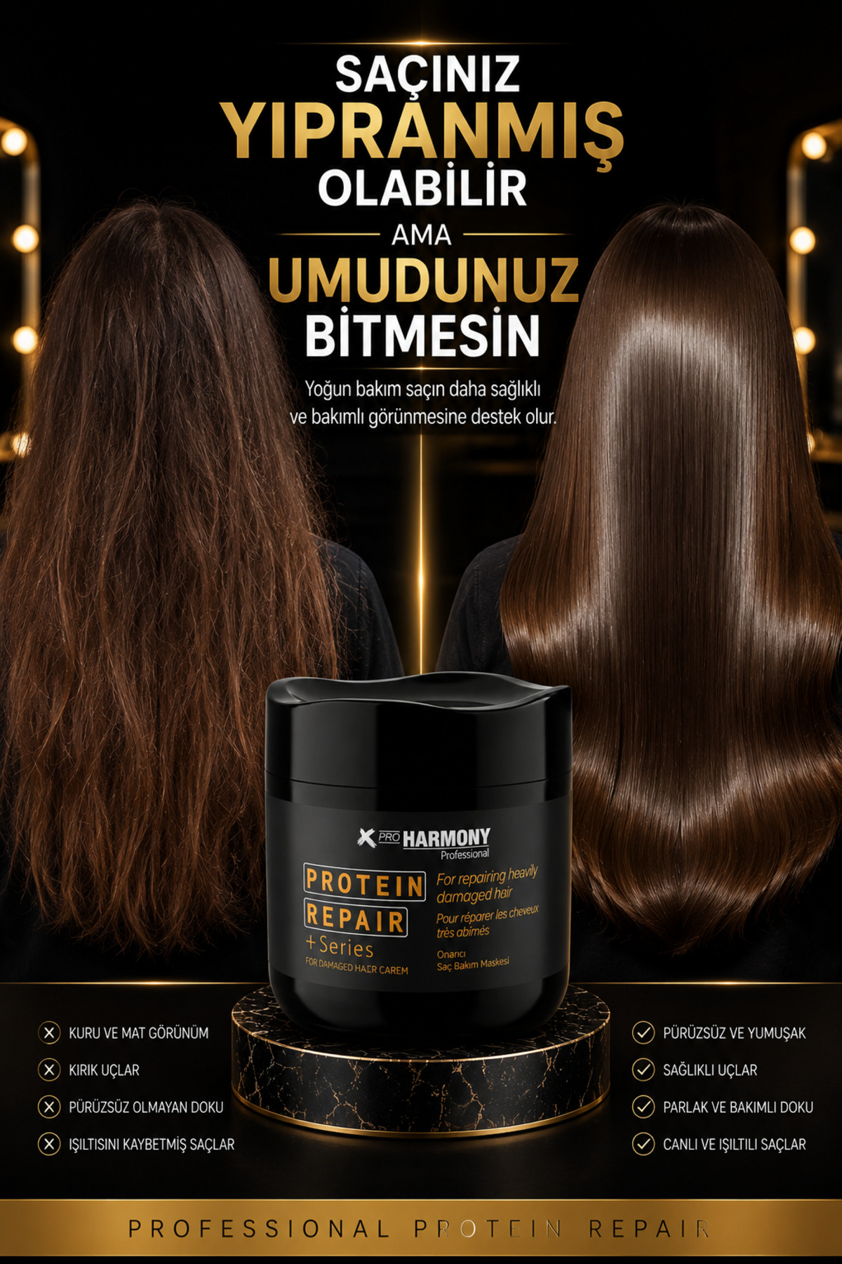 Protein Repair Hair Cream Onarıcı Saç Bakım Maskesi 500 ml — XPH-8682887911024 — تصویر 2 از 8