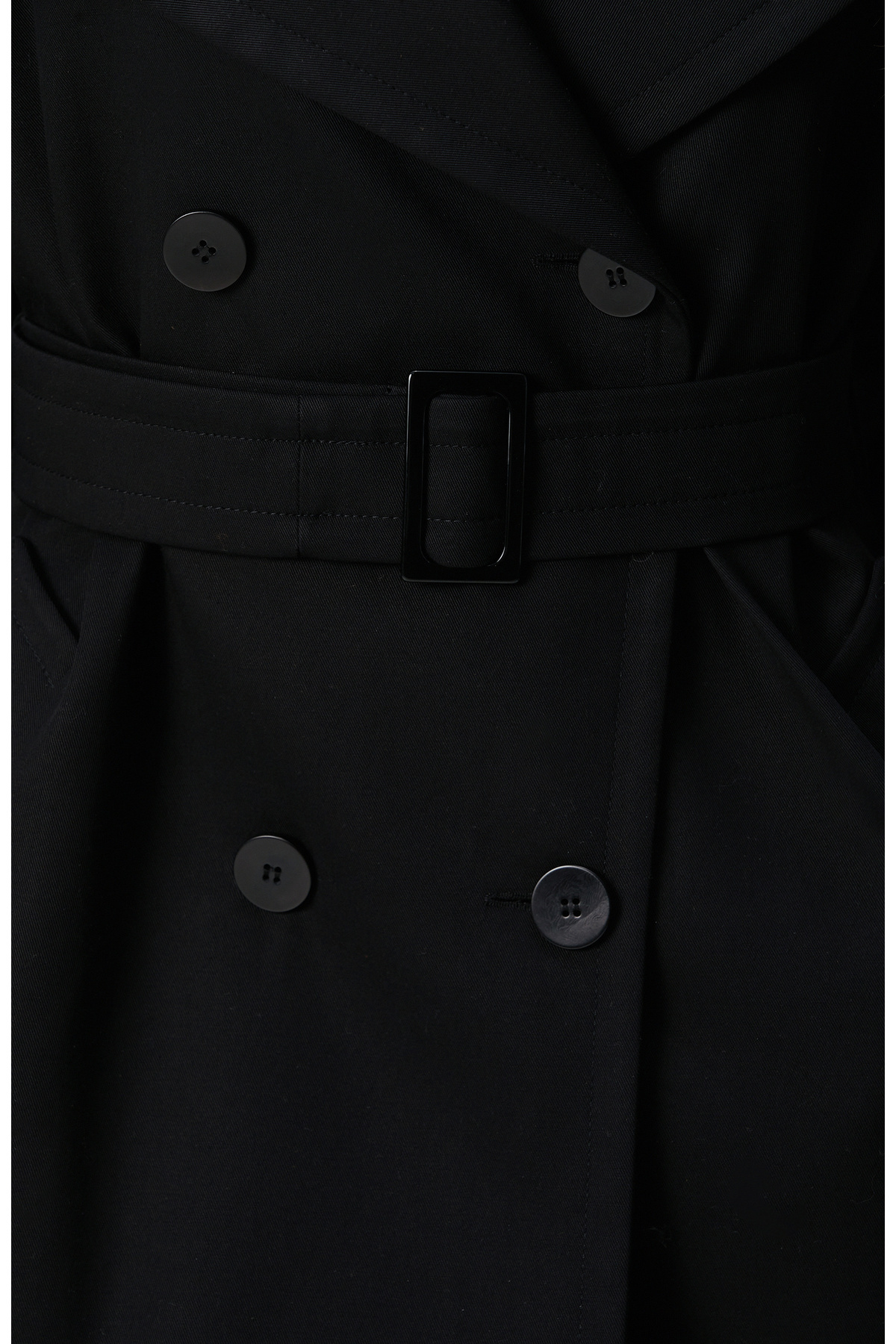 Network Siyah Kruvaze Trench Coat görsel 8