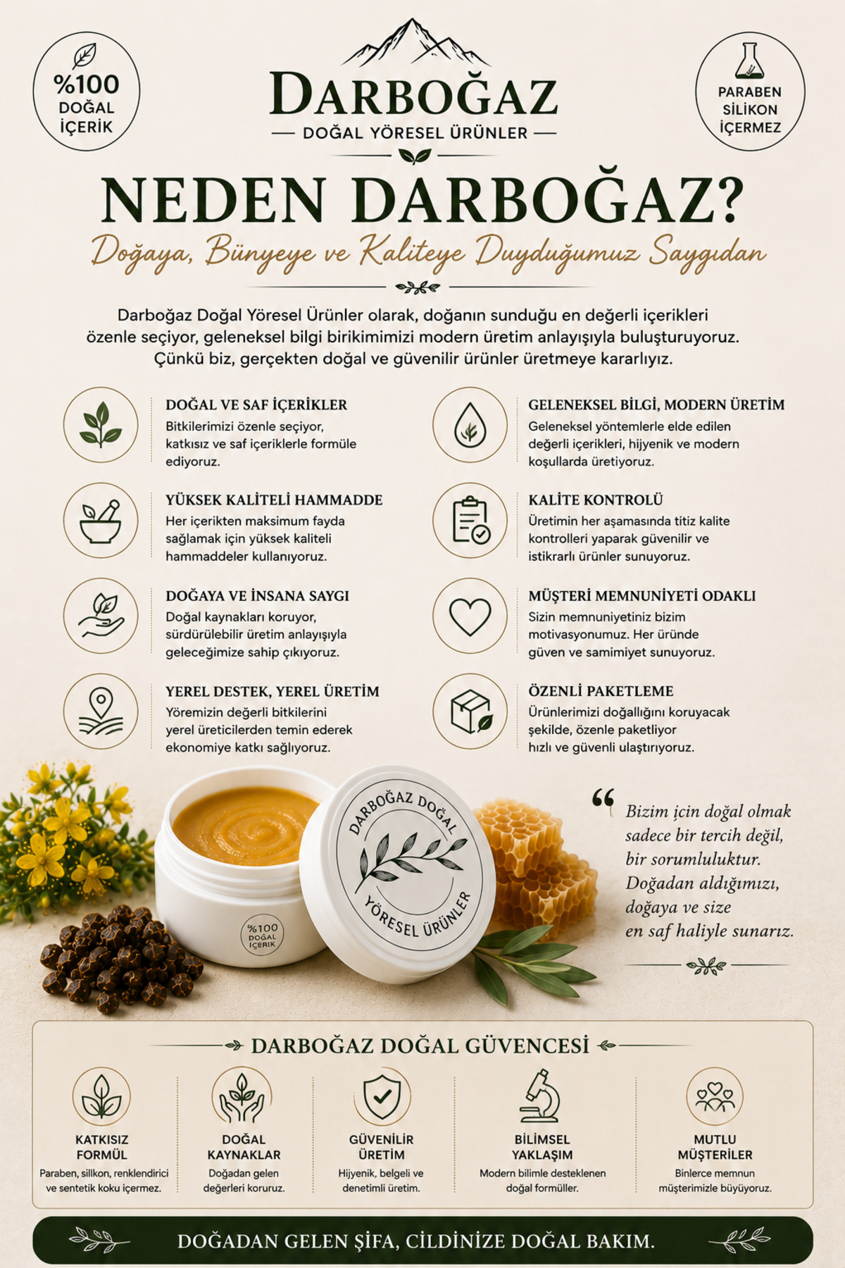 Sarı Kantaron Kremi 50 ml | Propolis ve Doğal Balmumu İçeren Bitkisel Cilt Bakım Kremi | Yoğun Nemlendirici ve Günlük Bakım — 109866511 — تصویر 7 از 9