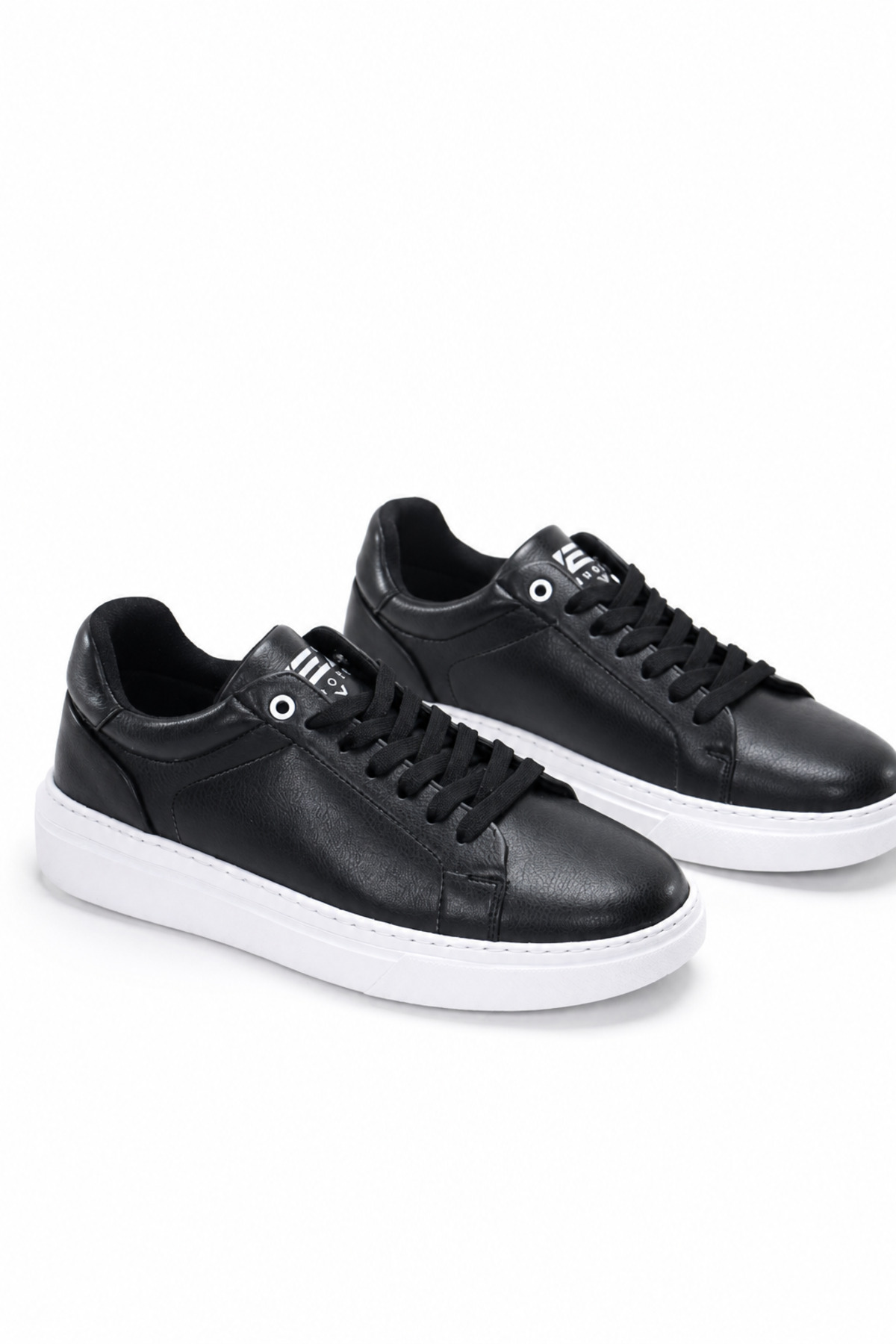 TROVIX Premium Siyah Erkek Sneaker, Suni Deri, Beyaz EVA Taban görsel 2