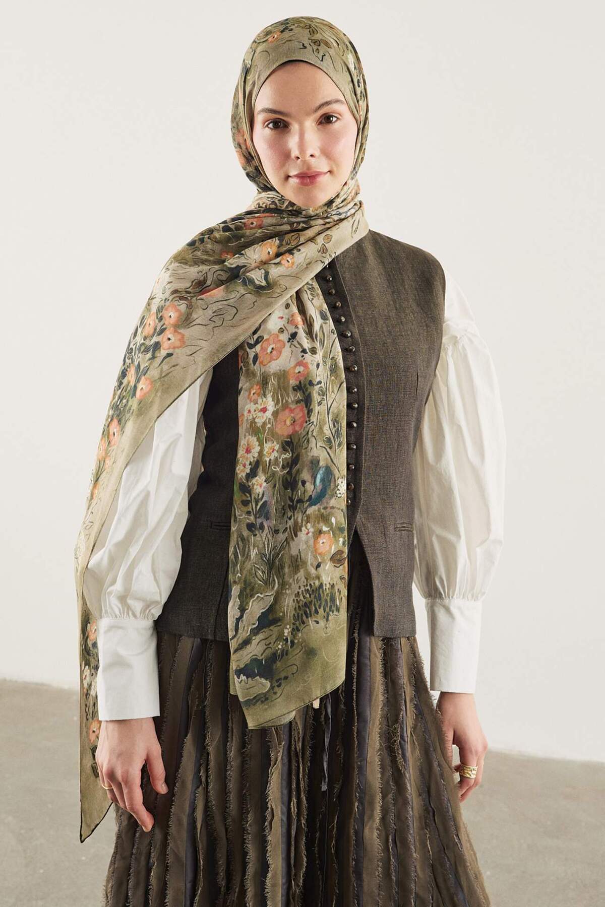 DeFacto Fresh Scarfs X DeFacto Misty Garden Viskon Şal I1746AX26SM görsel 2