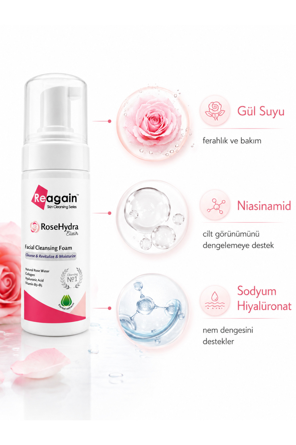 Gözenek ve Sebum Dengeleyici Yüz Temizleme Köpüğü - Niacinamide, Zinc PCA & Hyaluronik Asit 150 ml — TYCUKP4PFN169944454660440 — تصویر 4 از 8