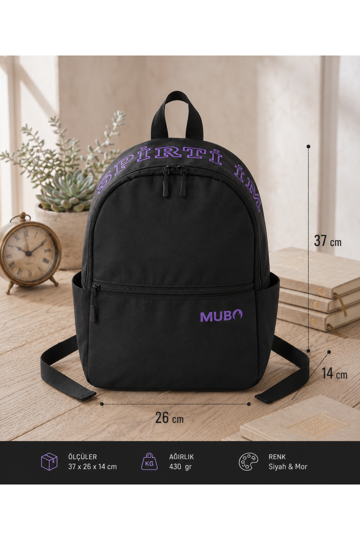 MUBO Shpirti Im Su Geçirmez Unisex Okul Spor Günlük Kullanım Sırt Çantası