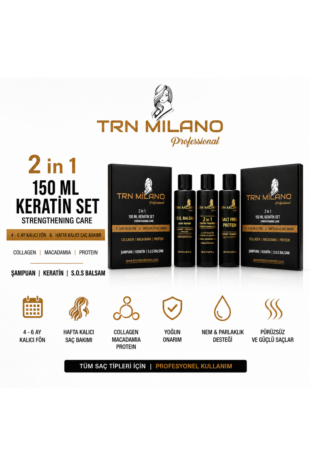 Profesıonal 150 ml Keratin Set — 150 ML SET — تصویر 2 از 5