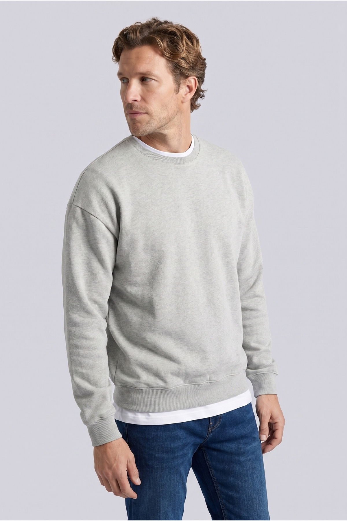 Kiğılı Bisiklet Yaka Oversize Pamuklu Sweatshirt görsel 2